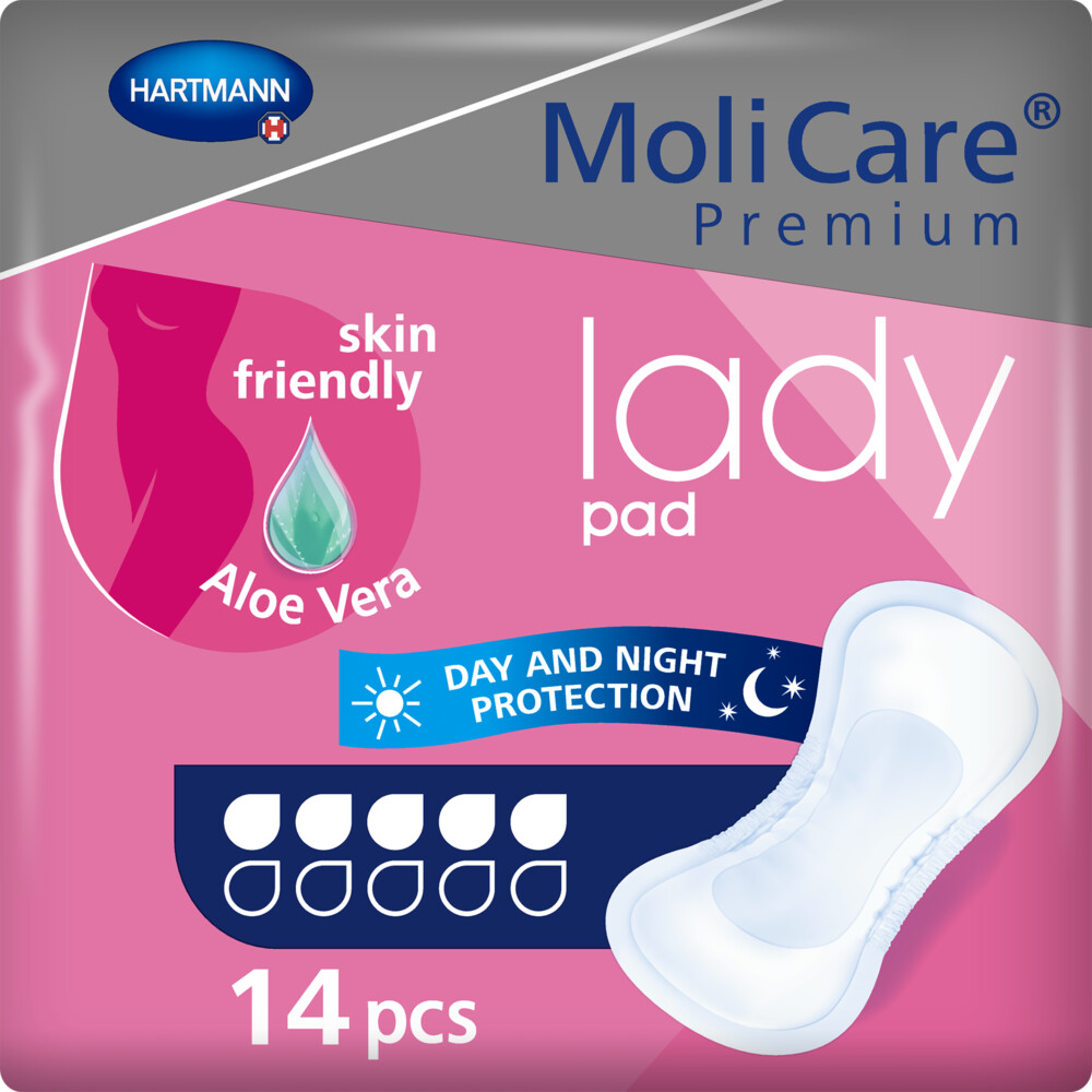 4x Molicare Premium Lady Pad 5 Druppels 1029ml Absorptie 14 stuks