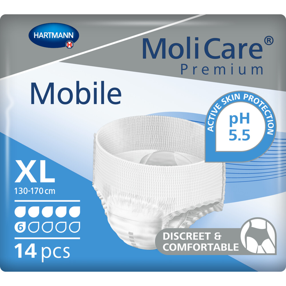 2x Molicare Premium Mobile 6 Druppels XL 1963 ml Absorptie 14 stuks