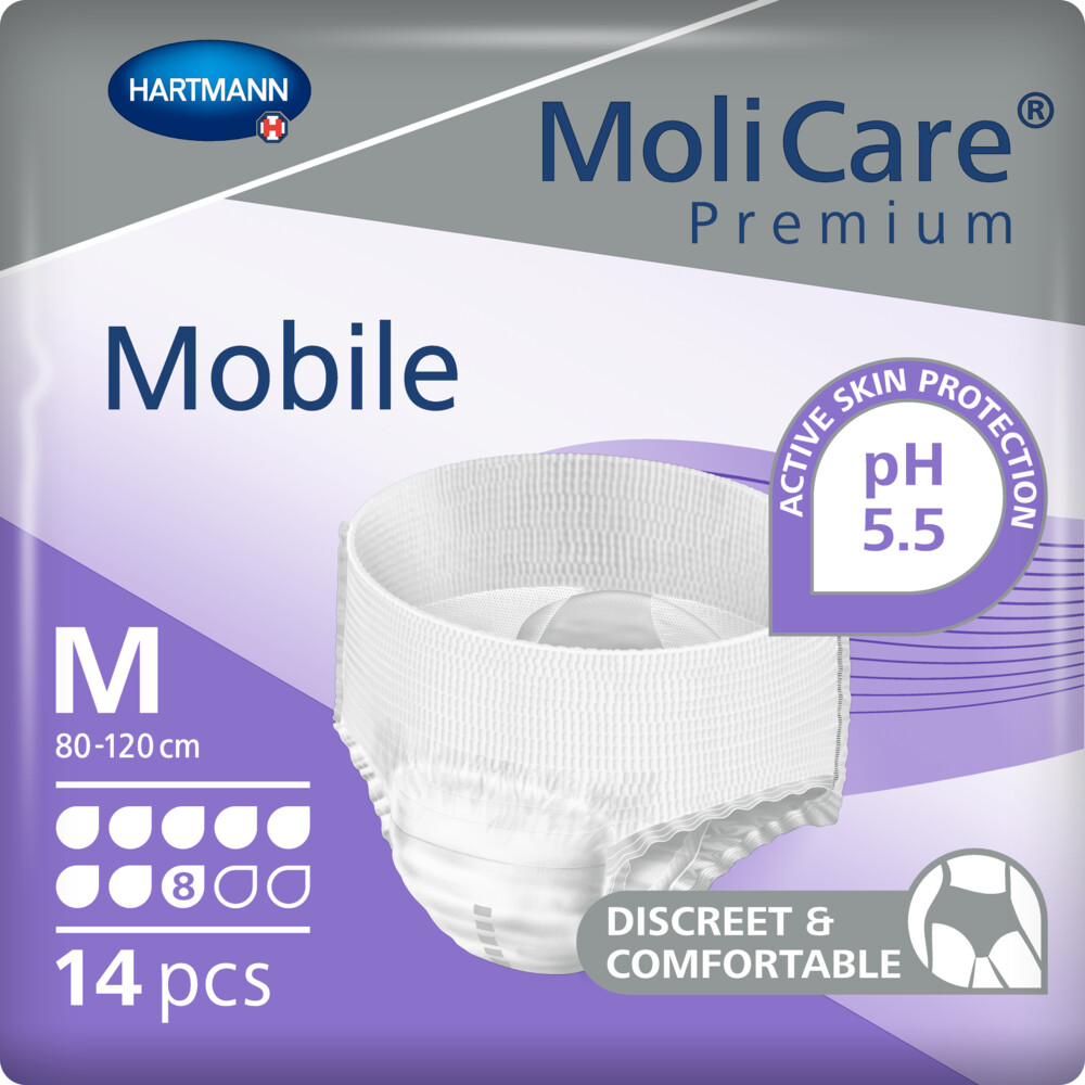 6x Molicare Premium Mobile 8 Druppels Medium 2015 ml Absorptie 14 stuks