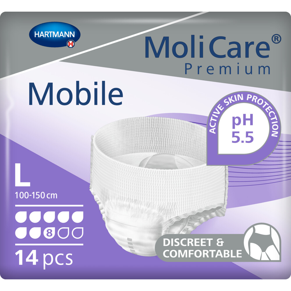 2x Molicare Premium Mobile 8 Druppels Large 2015 ml Absorptie 14 stuks