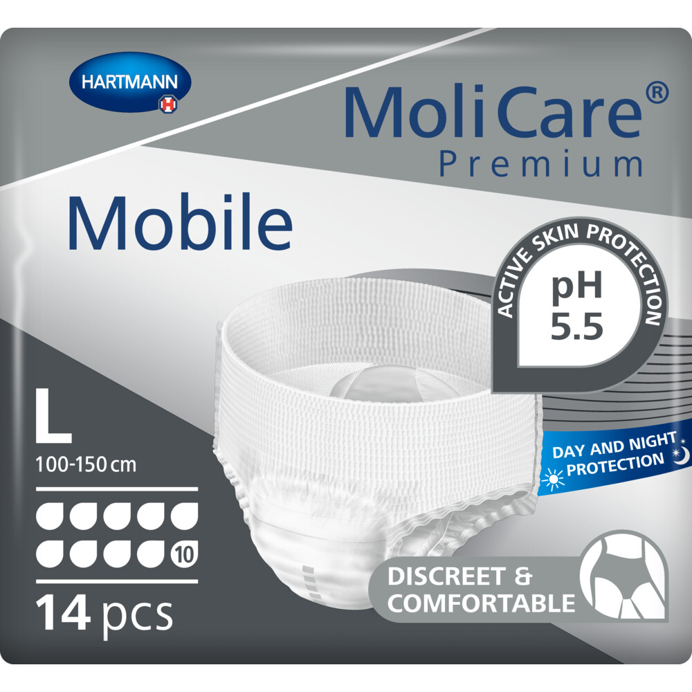 2x Molicare Premium Mobile 10 Druppels Large 2613 ml Absorptie 14 stuks