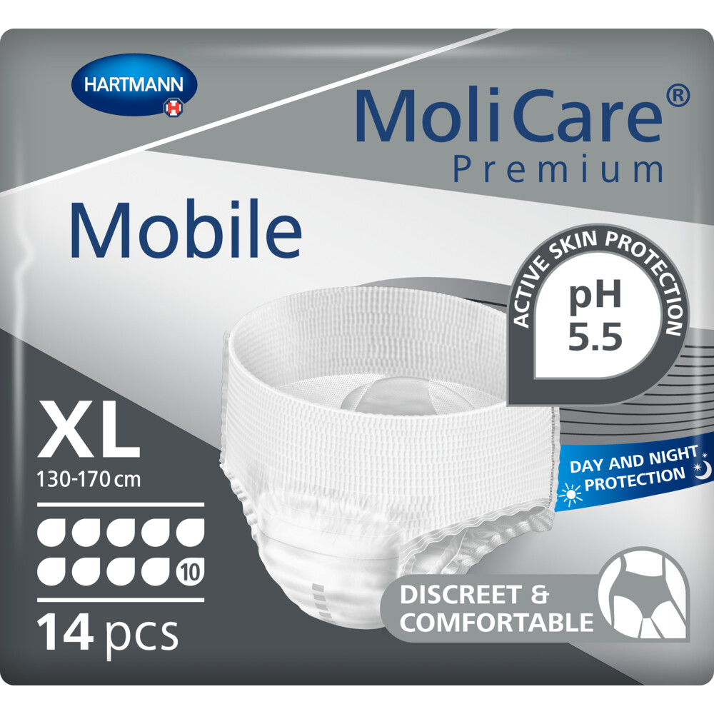 4x Molicare Premium Mobile 10 Druppels XL 2757 ml Absorptie 14 stuks