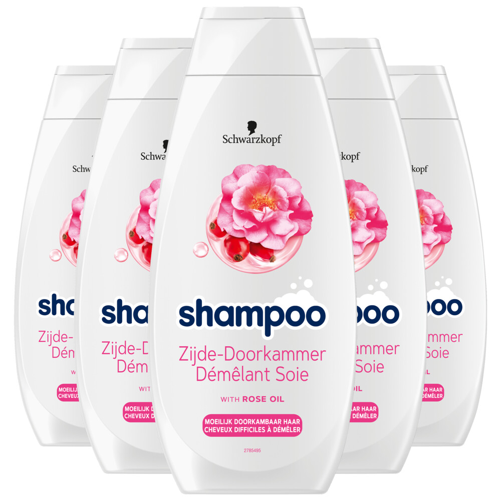 5x Schwarzkopf Zijde-Doorkammer Shampoo 400 ml