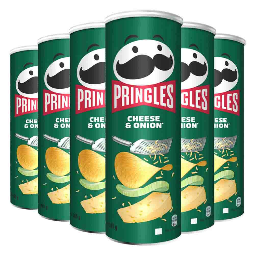 6x Pringles Chips Cheese&Onion 165 gr
