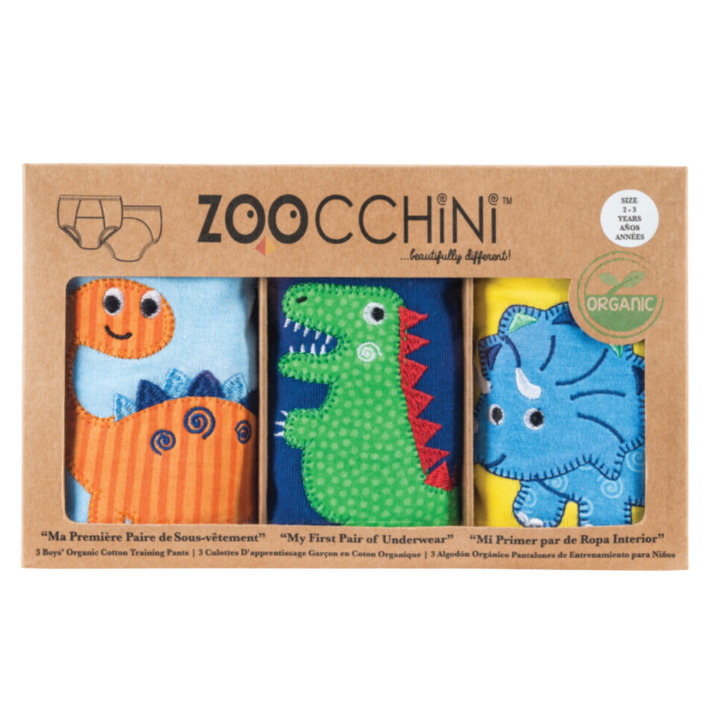 3x Zoocchini Oefenbroekjes 2-3 jaar Jurassic Pals 3 stuks