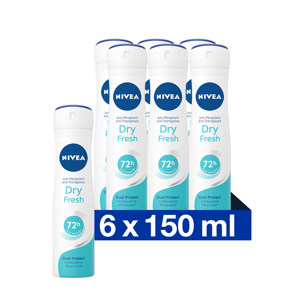 6x Nivea Deodorant Spray Dry Fresh 150 ml