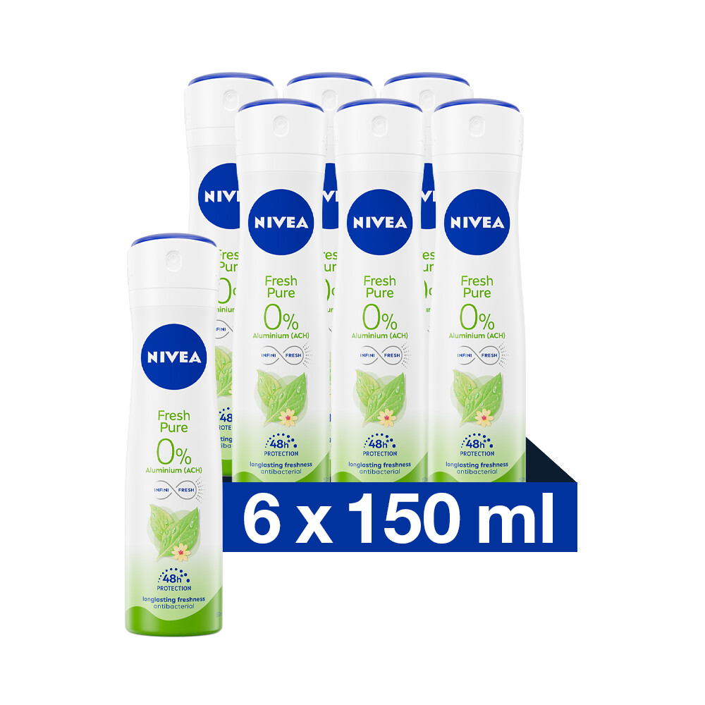 6x Nivea Deodorant Spray Pure&Natural Jasmine 150 ml