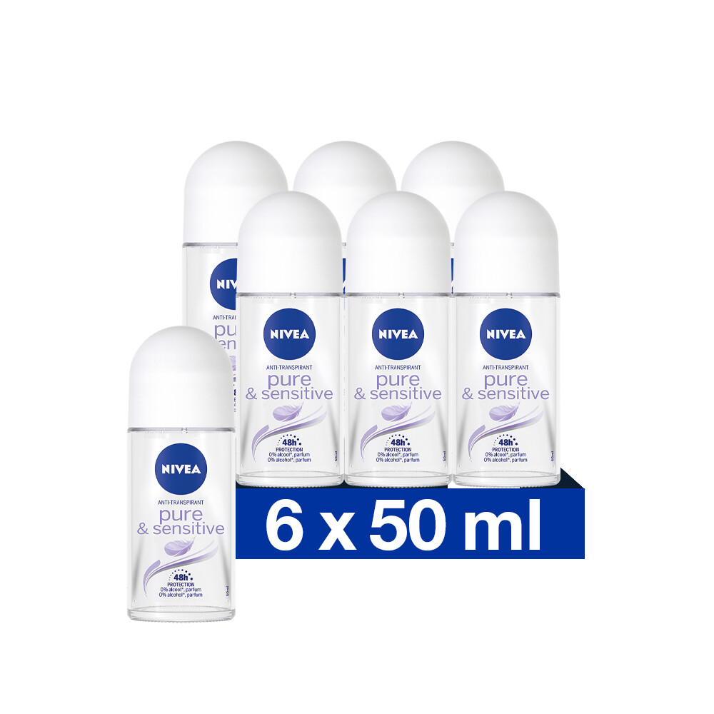 6x Nivea Deodorant Roller Sensitive&Pure 50 ml