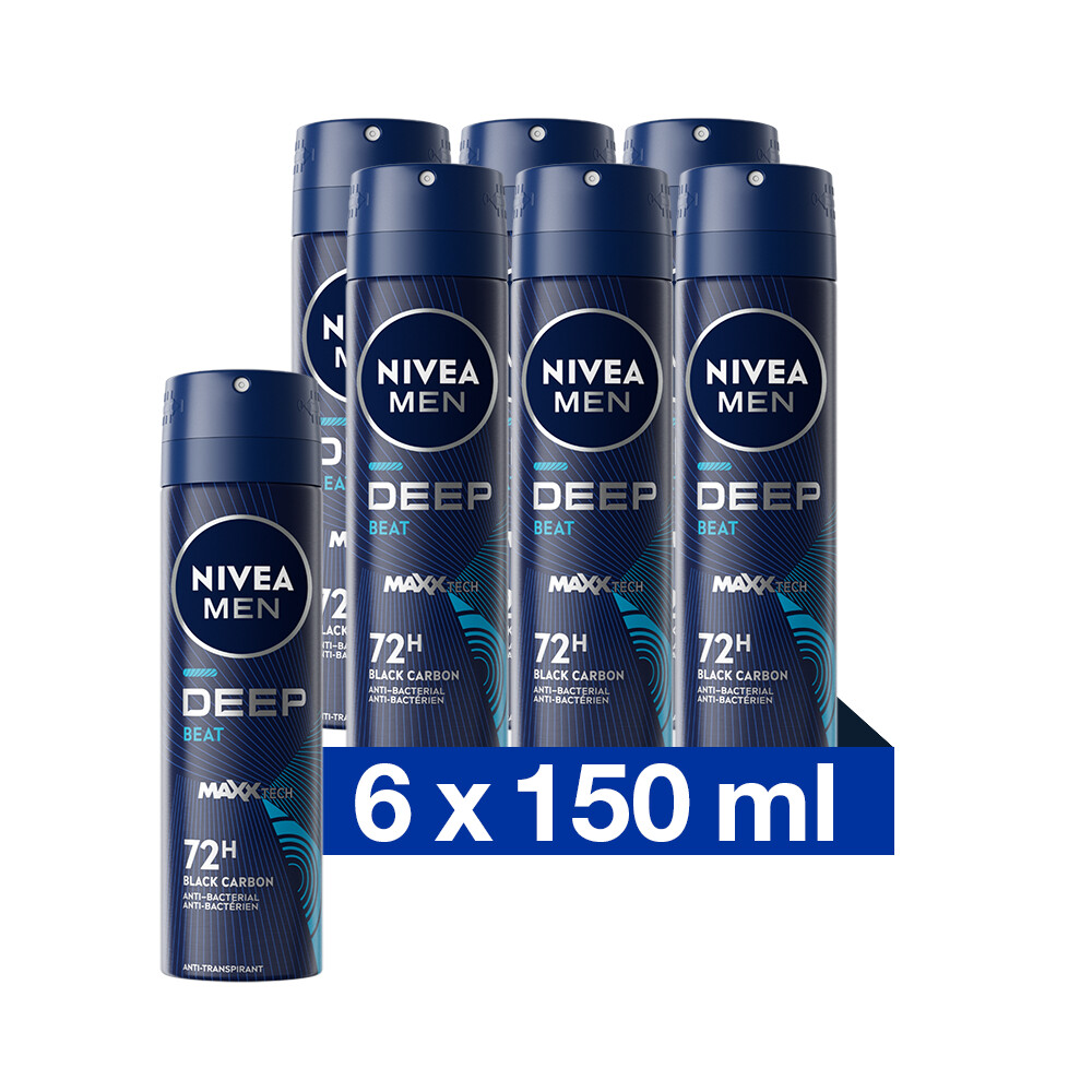 6x Nivea Men Deospray Deep Beat 150 ml