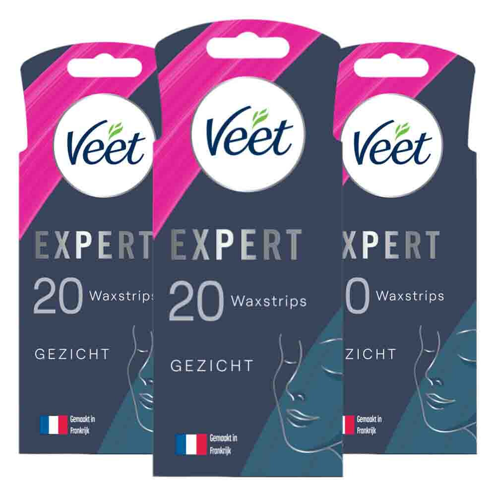 3x Veet Expert Waxstrips Gezicht Sensitive 20 stuks