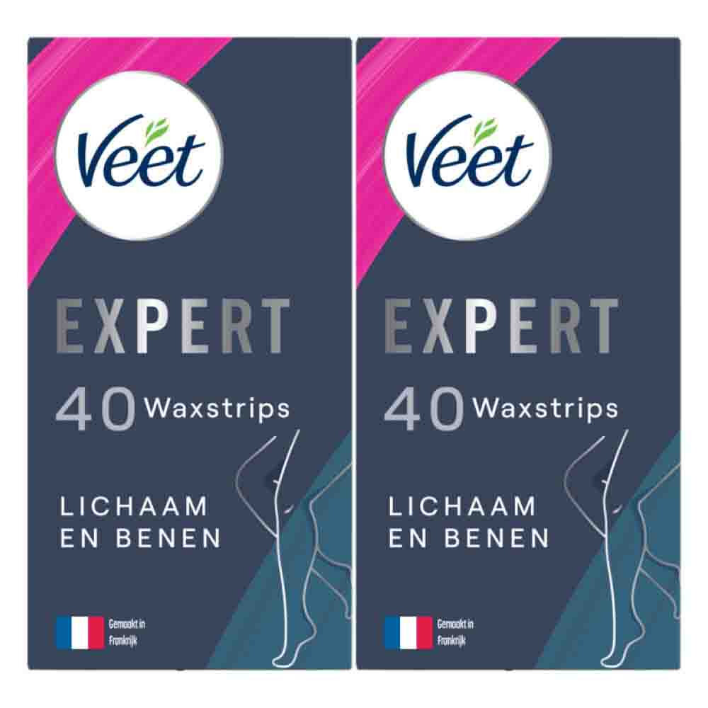 2x Veet Expert Waxstrips Benen Sensitive 40 stuks