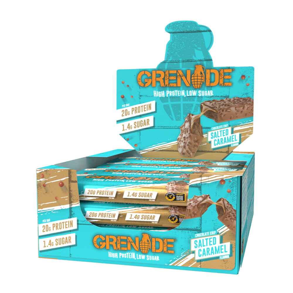 6x Grenade Protein Bars Chocolate Chip Salted Caramel 12 x 60 gr