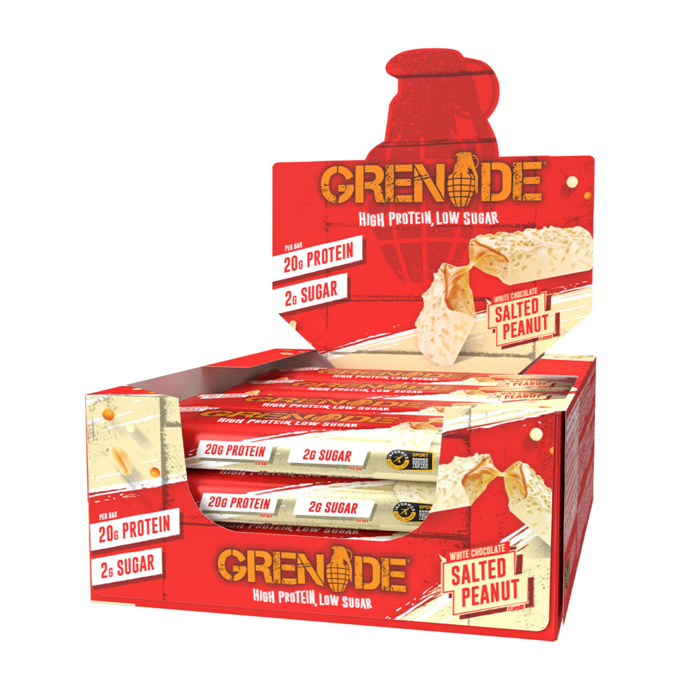 6x Grenade Protein Bars White Chocolate Salted Peanut 12 x 60 gr