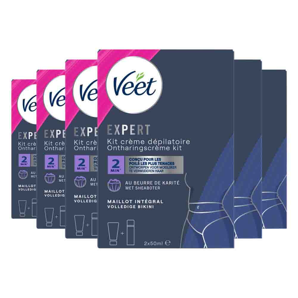 6x Veet Expert Ontharingscrème Bikini Kit 2 x 50 ml