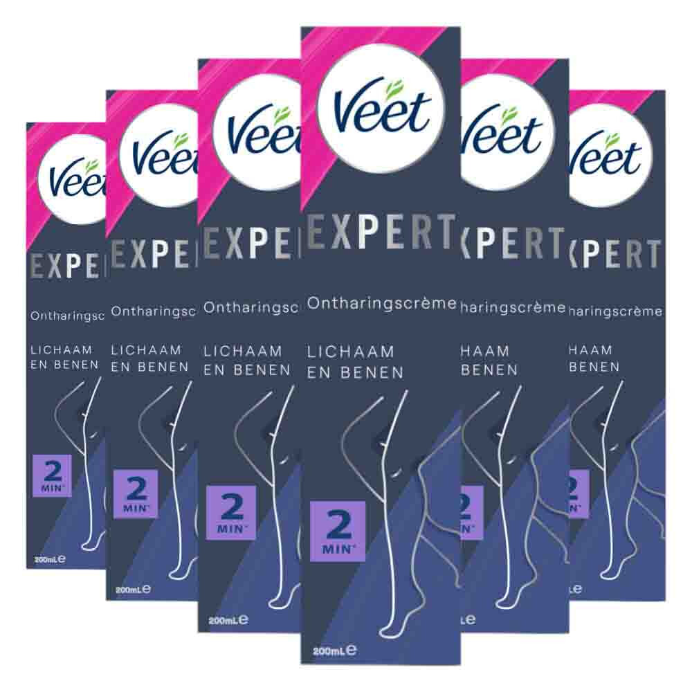 6x Veet Expert Ontharingscrème Benen 200 ml