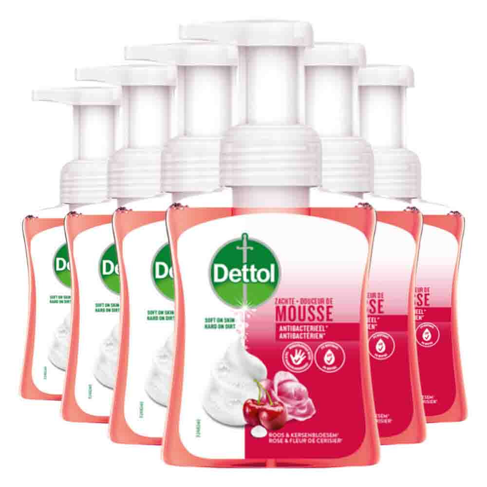 6x Dettol Foam Handzeep Rozen & Kers 250 ml
