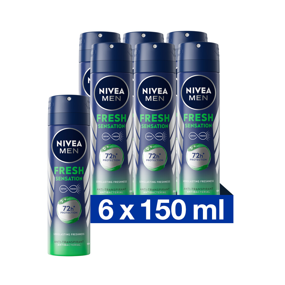 6x Nivea Men Deodorant Spray Fresh Sensation 150 ml