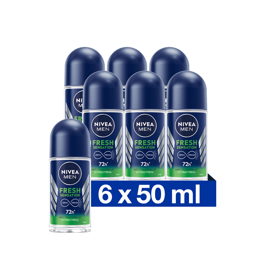 6x Nivea Men Deodorant Roller Fresh Sensation 50 ml