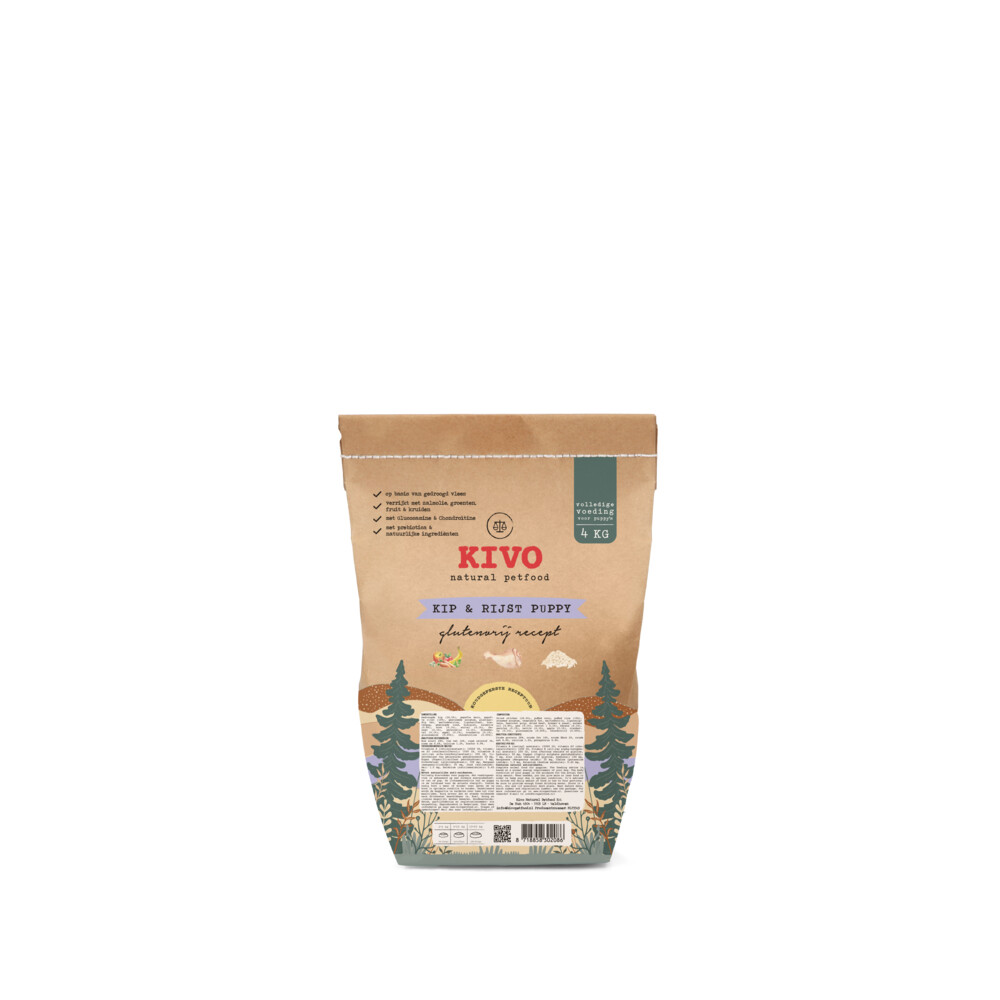 Kivo Kip&Rijst Puppy Glutenvrij 4 kg