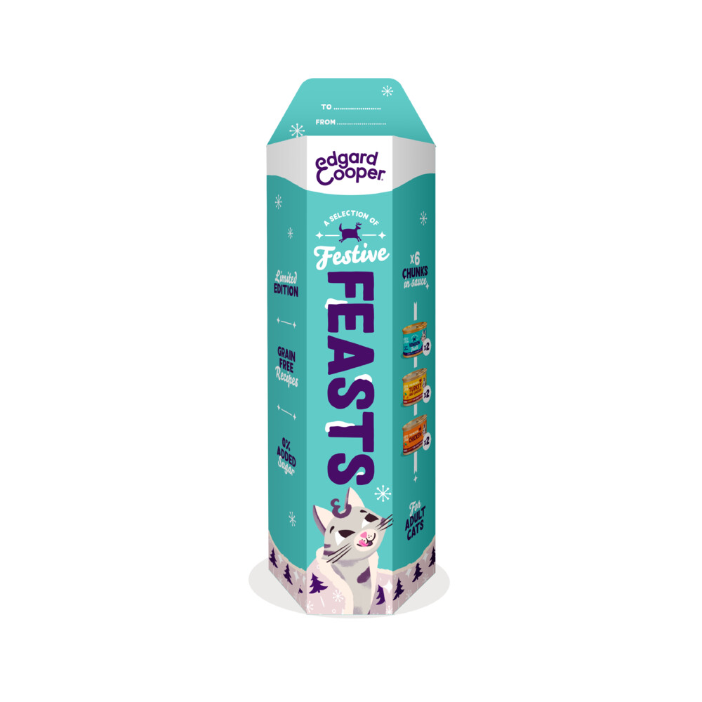 Edgard&Cooper Feestelijk Kattenvoer Adult Chunks Multipack 6x 85 gr