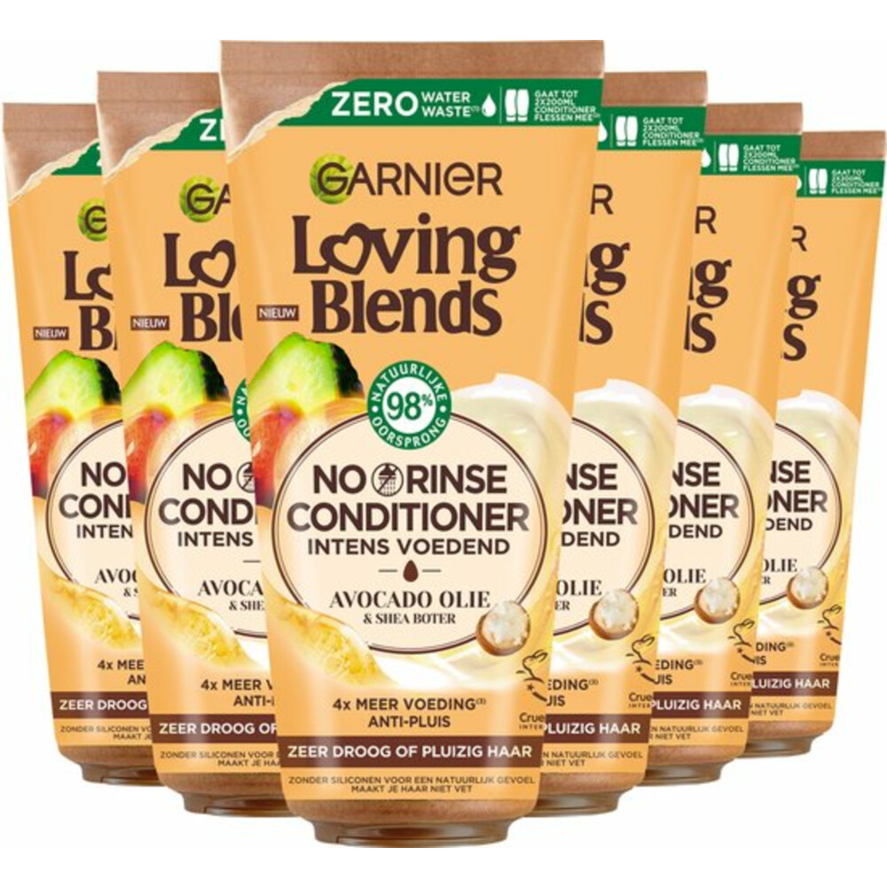6x Garnier Loving Blends No Rinse Conditioner Avocado 200 ml