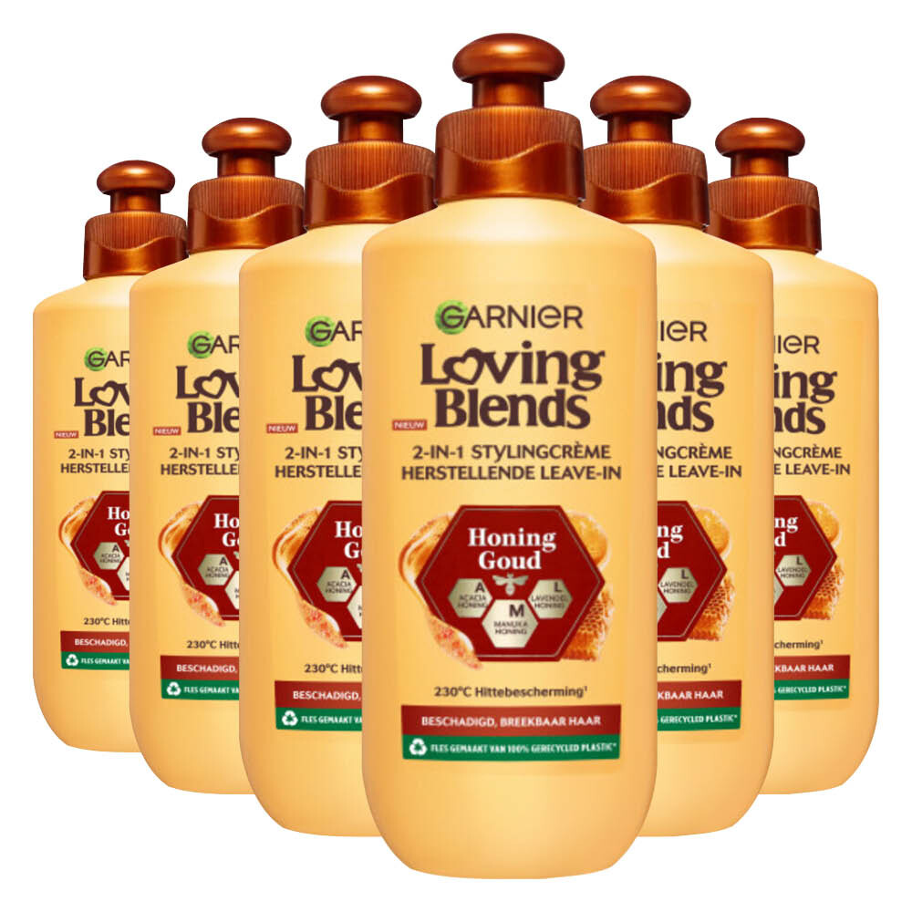 6x Garnier Loving Blends Honing Goud Leave-in Crème 200 ml