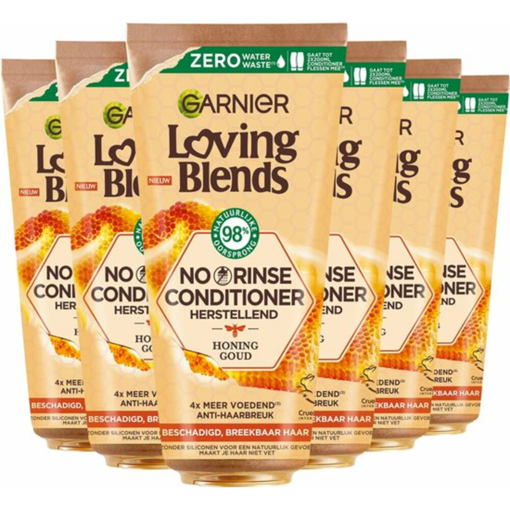 6x Garnier Loving Blends No Rinse Conditioner Honing Goud 200 ml