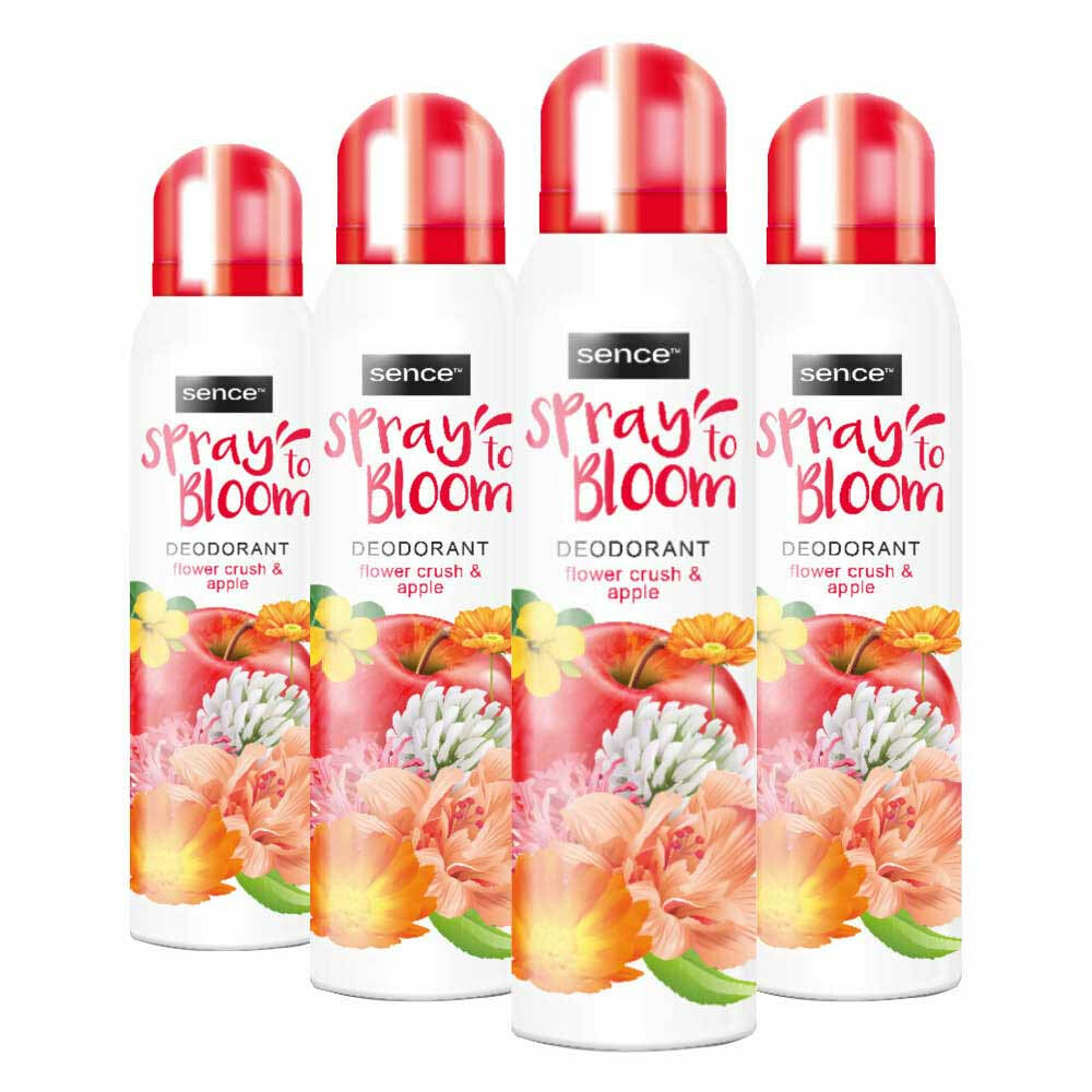 4x Sence Deodorant Flower Crush&Apple 150 ml