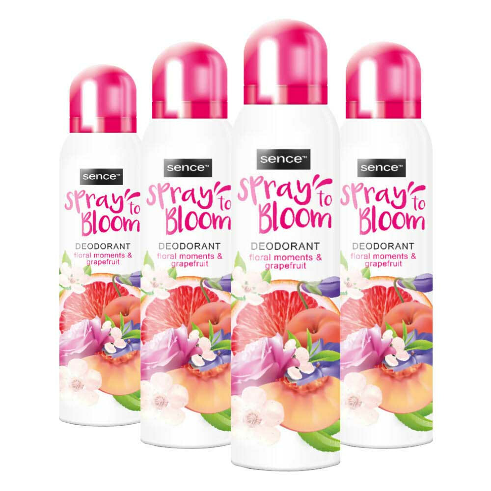 4x Sence Deodorant Floral&Grapefruit 150 ml