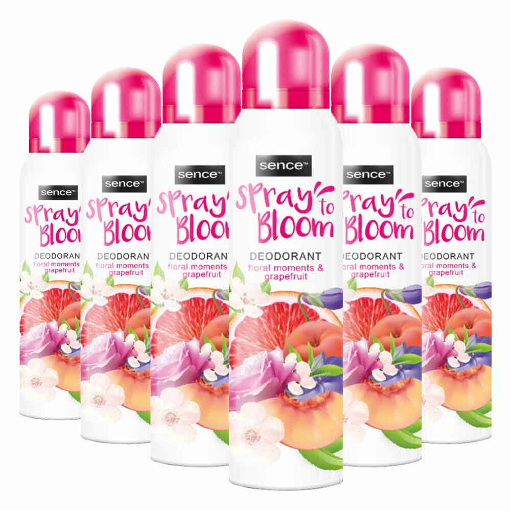 6x Sence Deodorant Floral&Grapefruit 150 ml