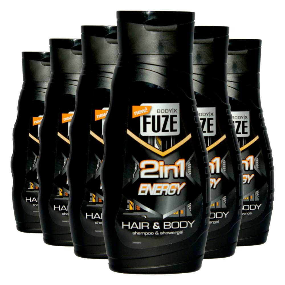 6x Body-X Fuze Douchegel Hair&Body Energy 300 ml