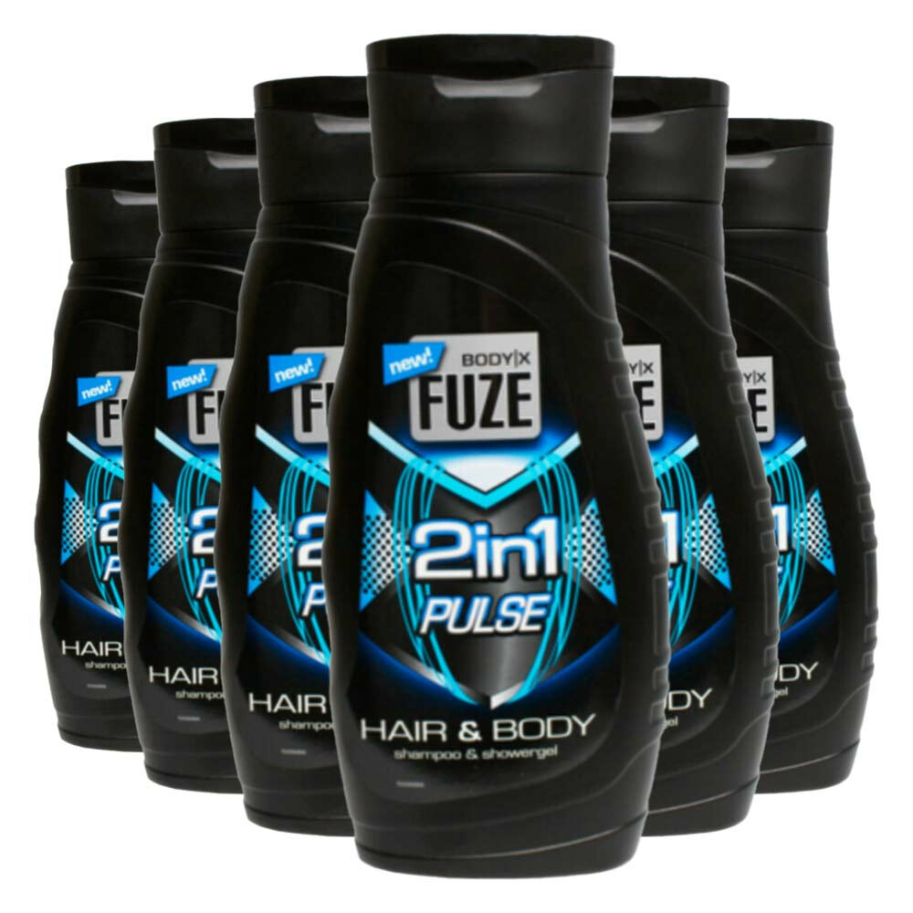 6x Body-X Fuze Douchegel Hair&Body Pulse 300 ml