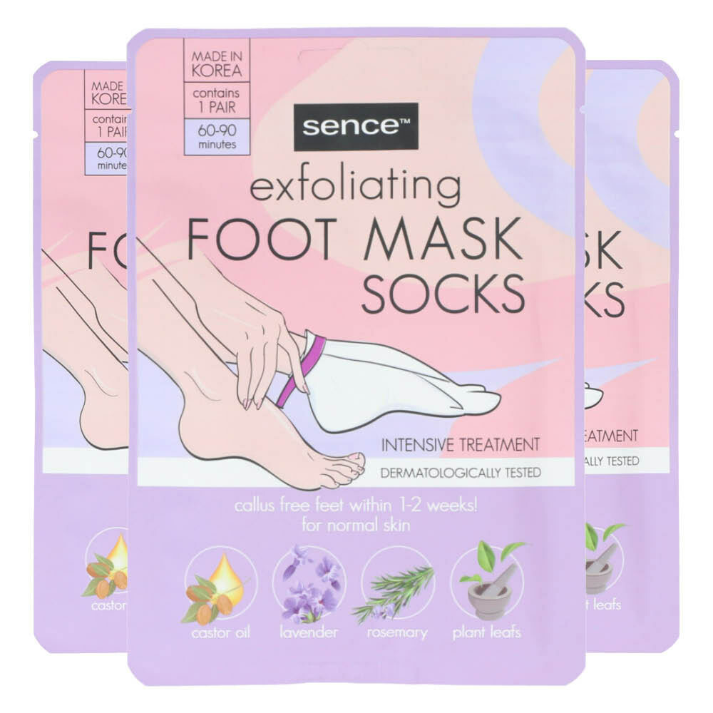 3x Sence Voetmasker Exfoliërend 1 paar