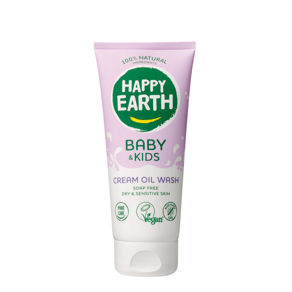 Happy Earth Cream Oil Wash 100% Natuurlijk Baby&Kids 200 ml