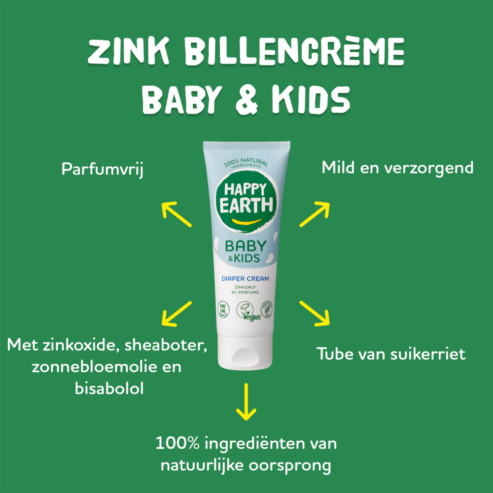 1+1 gratis: Happy Earth Baby & Kids 100% Natuurlijke Zink Billencrème 75 ml, foto 3