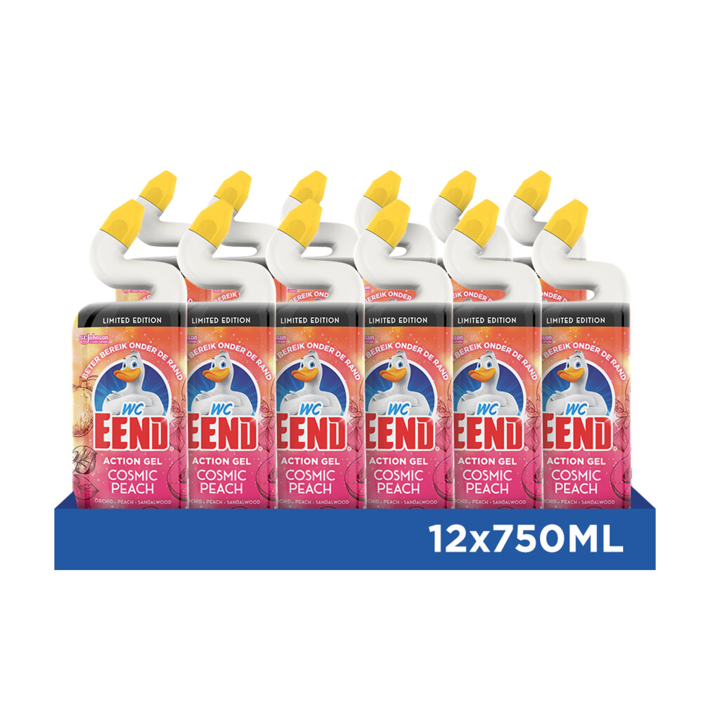 12x WC Eend Toiletreiniger Action Gel Cosmic Peach 750 ml