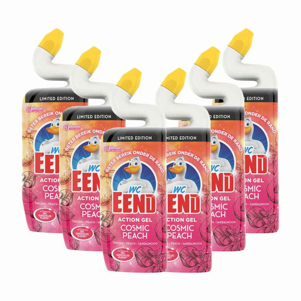 6x WC Eend Toiletreiniger Action Gel Cosmic Peach 750 ml