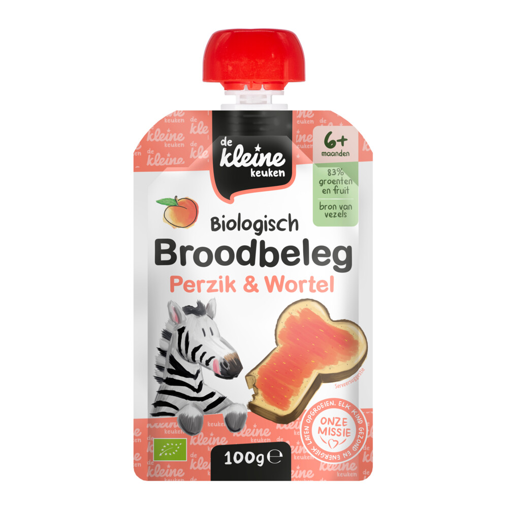De Kleine Keuken Bio Broodbeleg Perzik&Wortel 100 gr