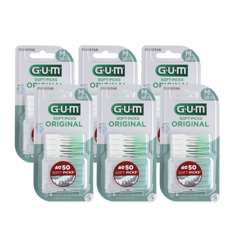 GUM 6x Soft-Picks Original Medium 50 - 300 stuks