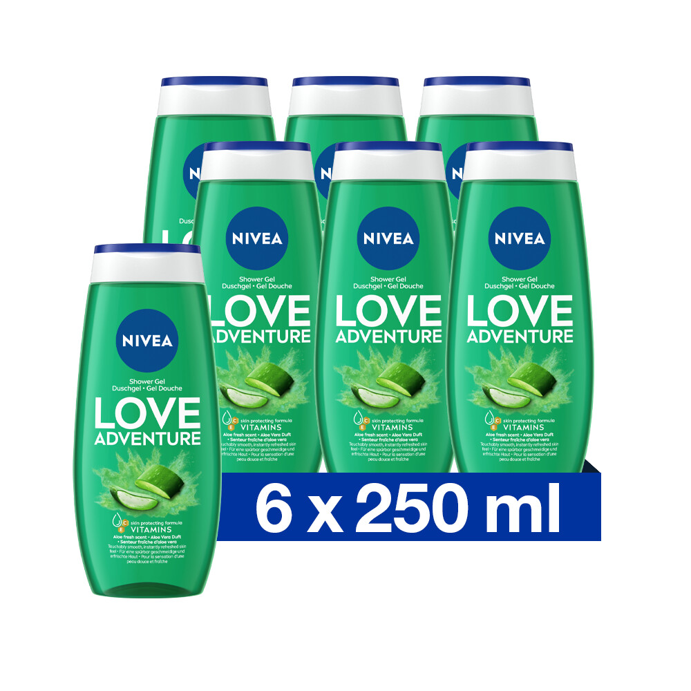6x Nivea Love Adventure Douchgel 250 ml