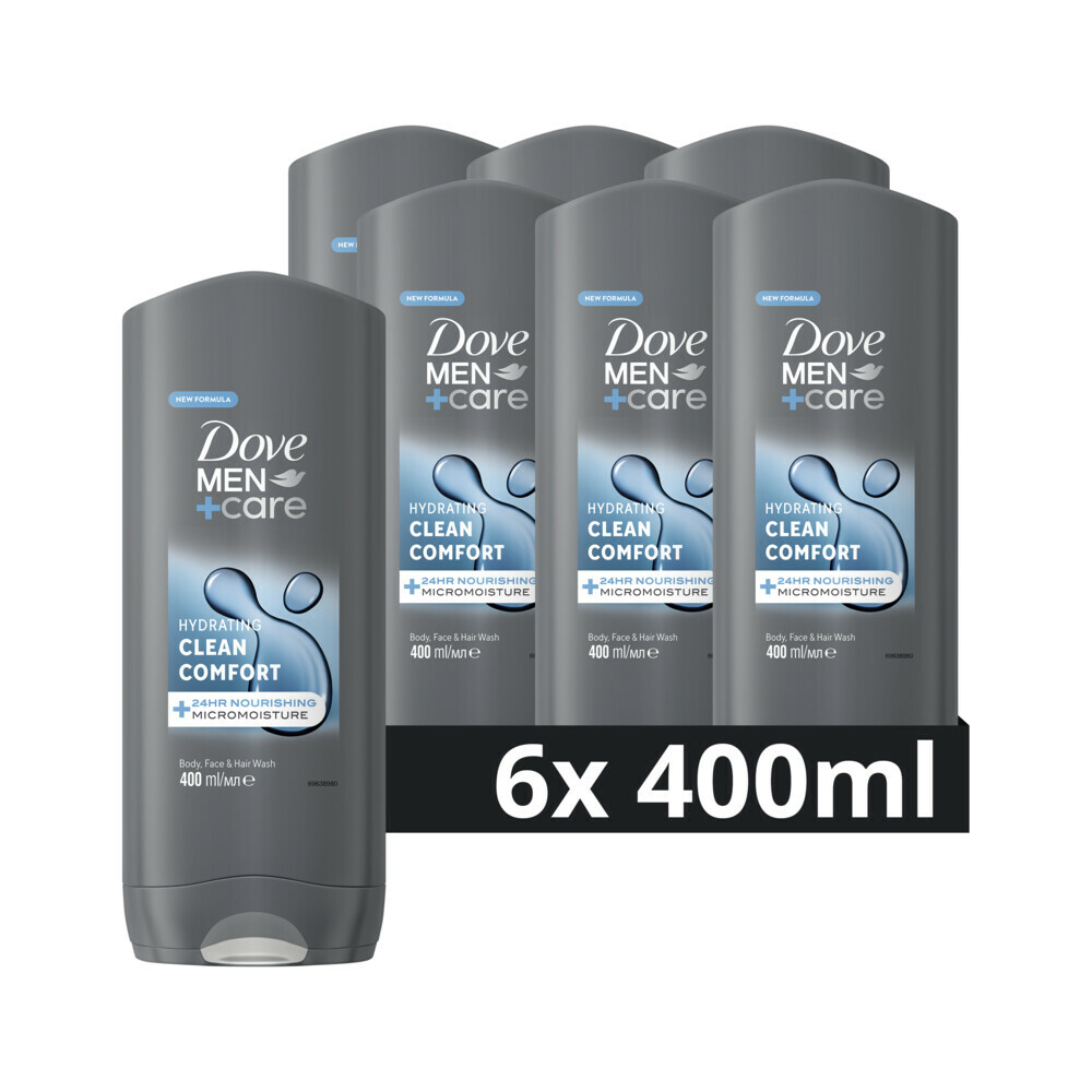 6x Dove Douchegel Men+Care Shower Clean Comfort 400 ml