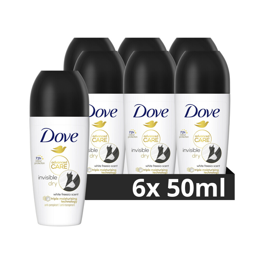 6x Dove Deodorant Roller Invisible Dry 50 ml