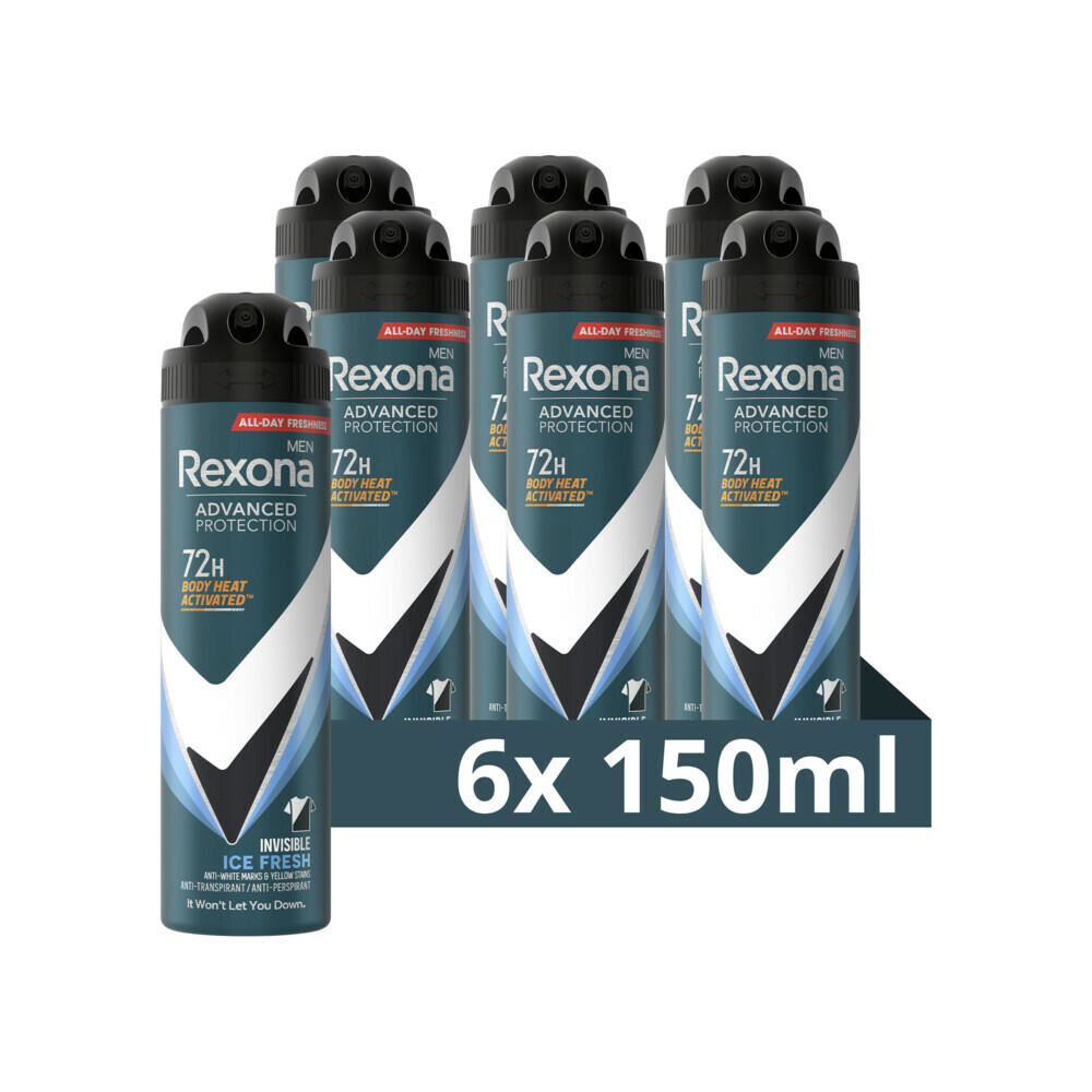 6x Rexona Deodorant Spray Invisible Ice 150 ml