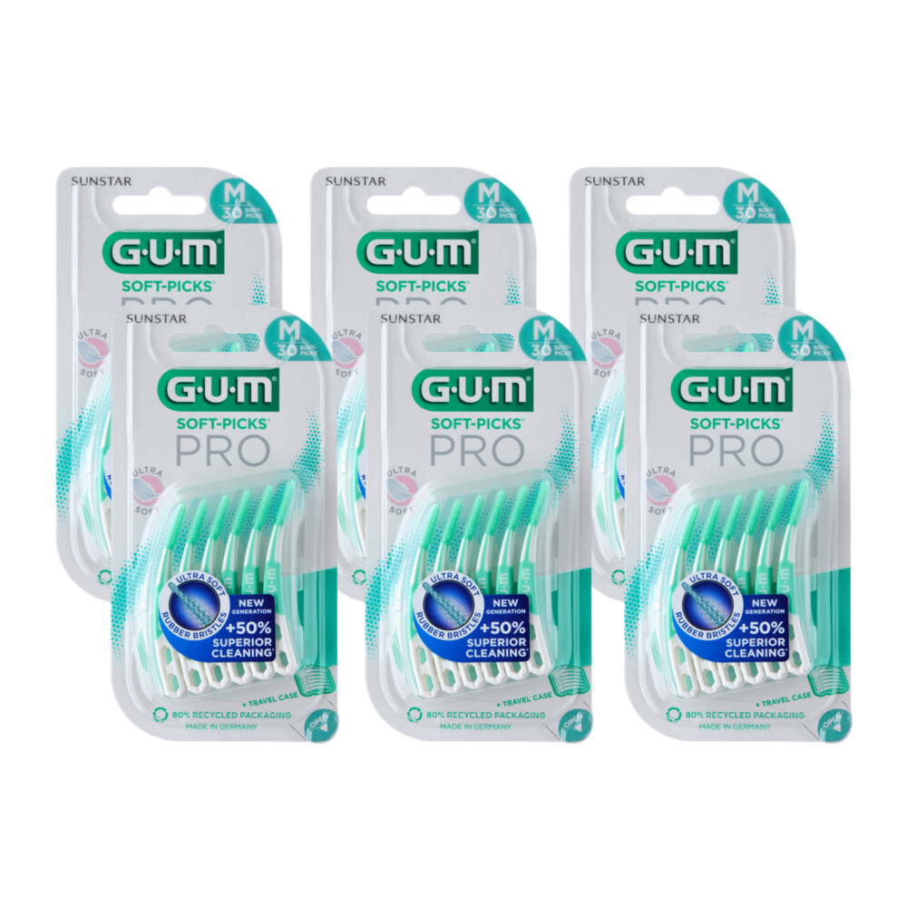 GUM 6x Soft-Picks PRO Medium 30 - 180 stuks