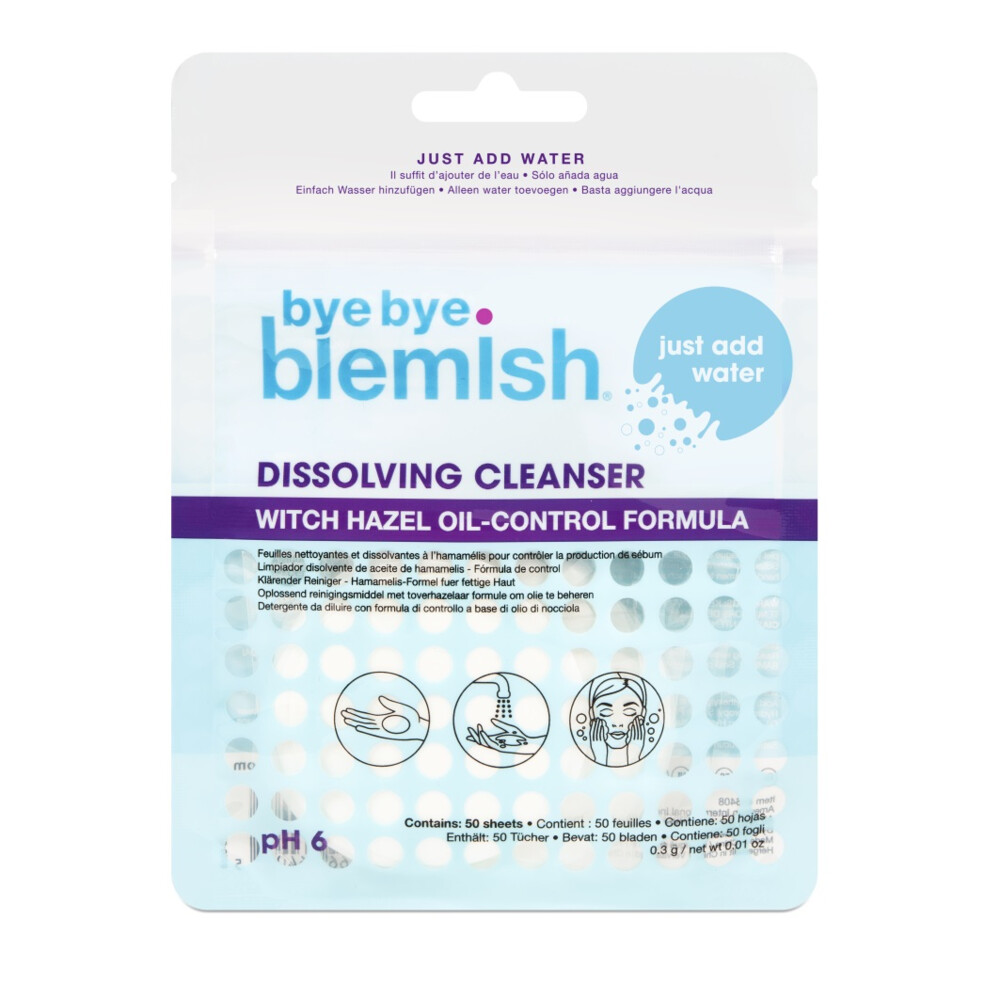 Bye Bye Blemish Cleanser Sheets Witch Hazel Oil Control Formula 50 stuks