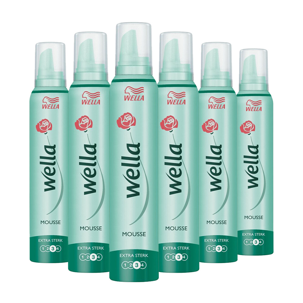 6x Wella Extra Strong Hold Haarmousse 200 ml