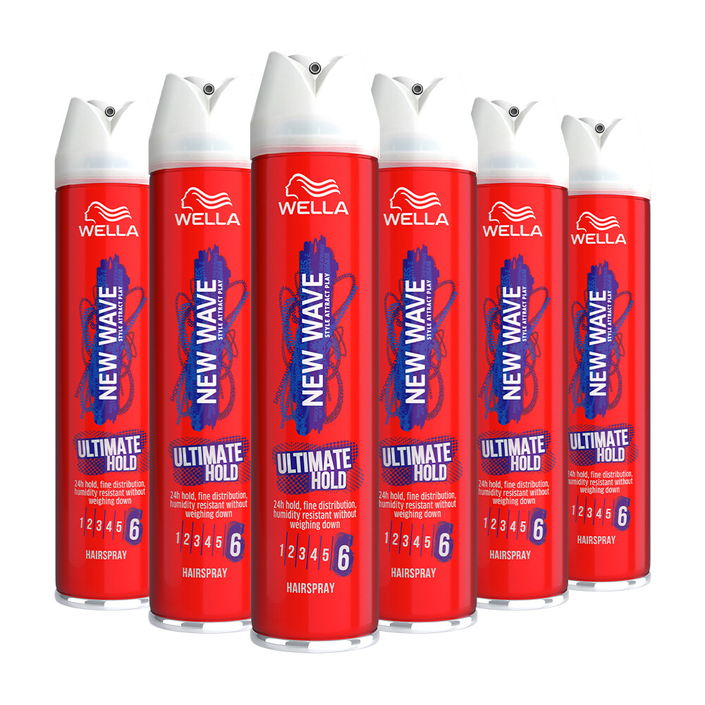 6x Wella New Wave Haarspray Ultimate Hold 400 Ml