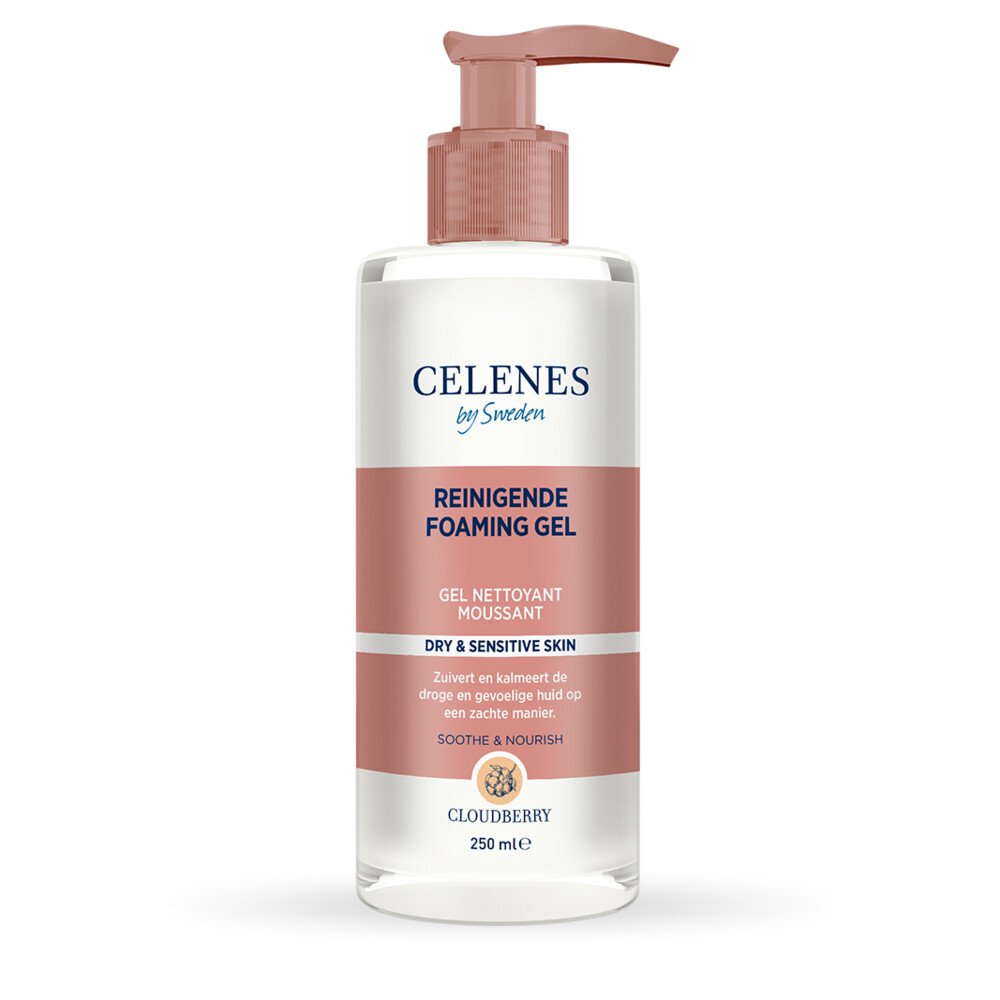 3x Celenes Bergbraam Reinigende Foam Gel Droge / Gevoelige Huid 250 ml