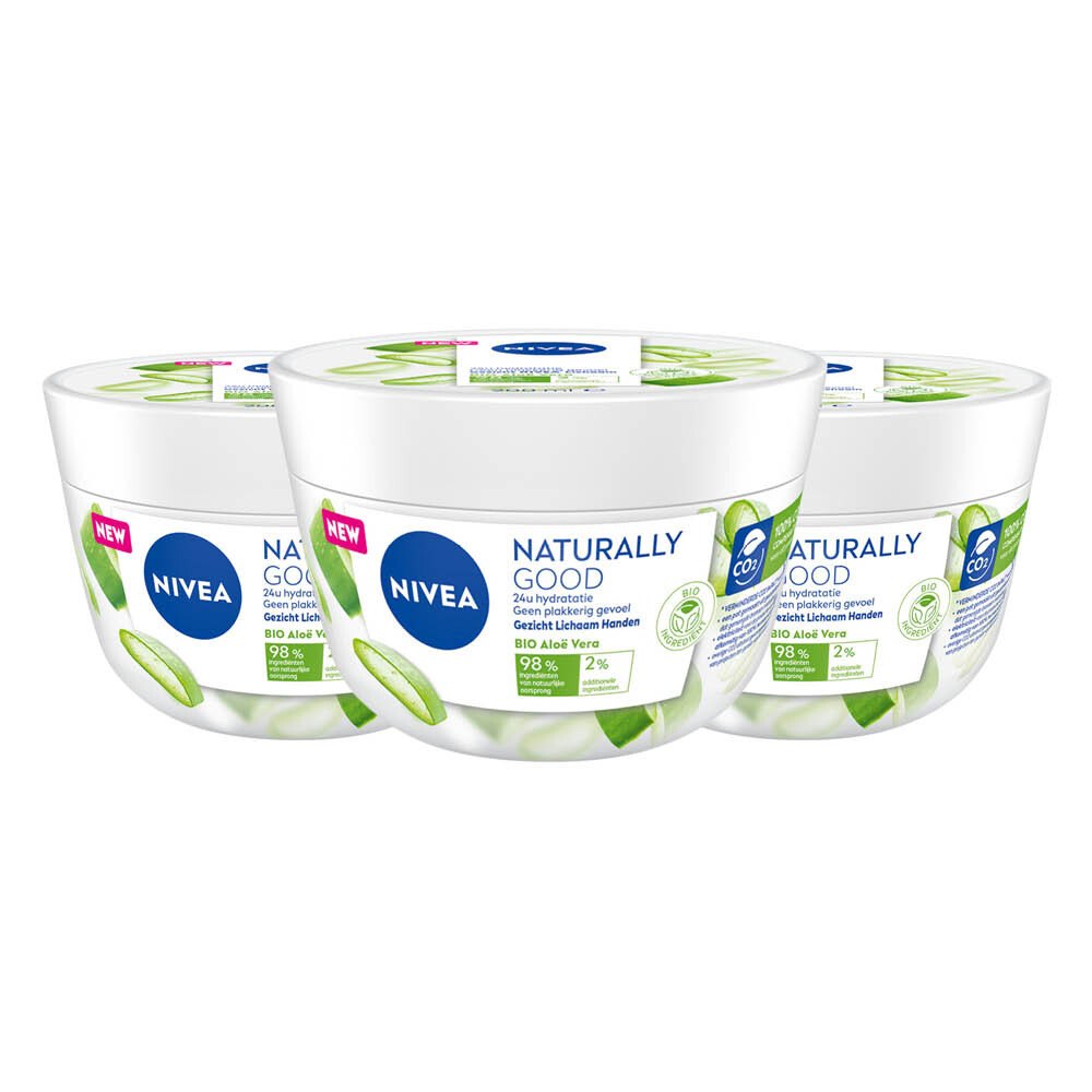 3x NIVEA Naturally Good Bodycrème Aloë 200 ml