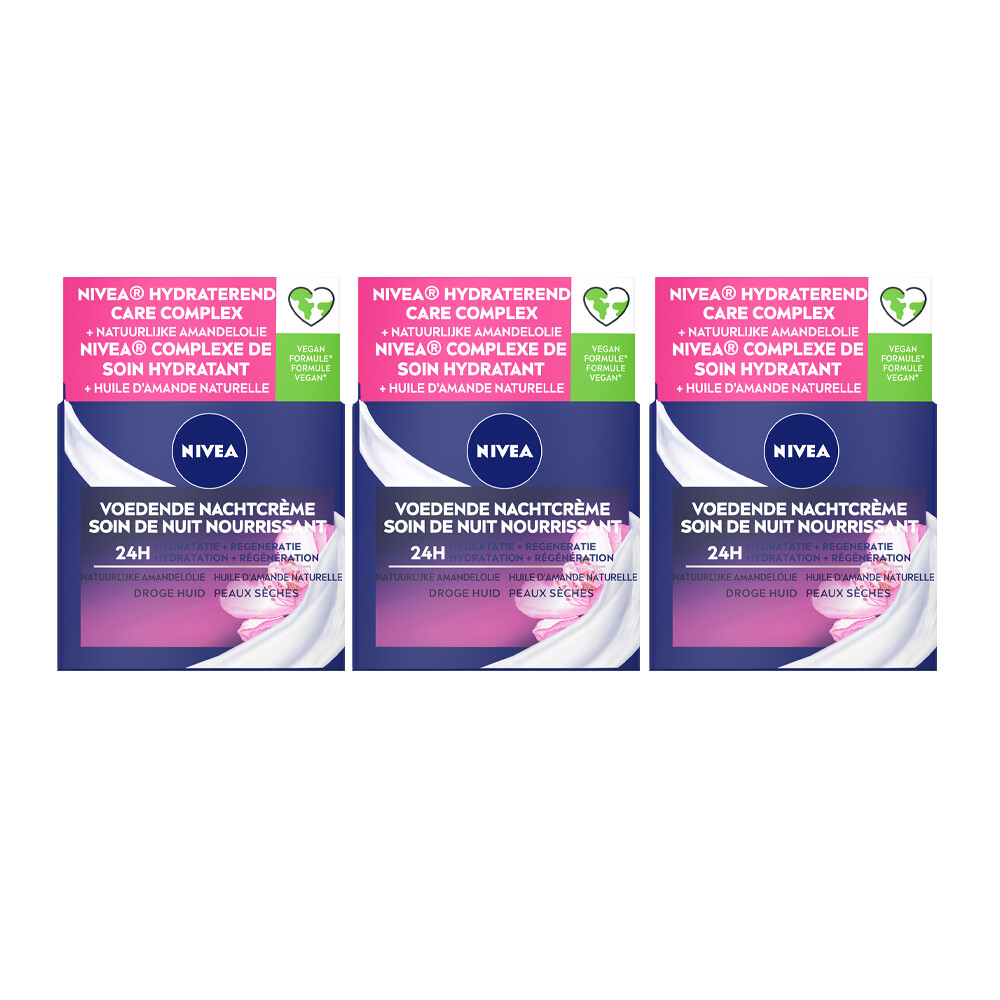 3x Nivea Essentials Verzachtende Nachtcreme 50 ml